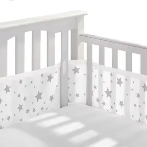 Customized Soft Breathable Baby Mesh Crib Liner Baby Toddler Bed Sandwich Safety Bumper Edge Corner Guard Protector