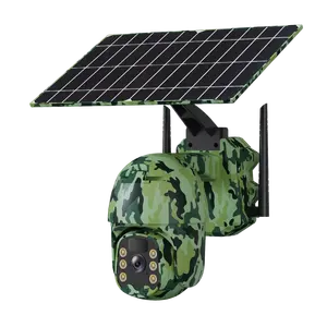2024 açık kamuflaj ateş Trail avcılık ağ kamerası 2MP 4G Sim kart güneş pil 5200mAh PTZ Mini kamera