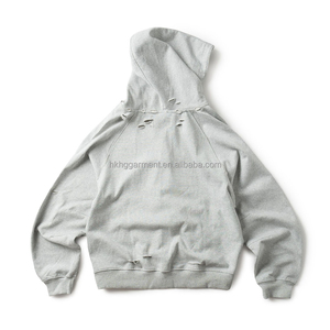 Sweat à capuche personnalisé effet vieilli 100% coton 500 g/m² en molleton bouclette pour homme - Product Image 2