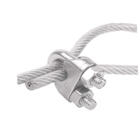 M4 DIN 741 Metrische Edelstahl-Drahtseilklemme 5/32 Zoll Kabelmanagement-Clips Outdoor-Fixierklemmen für Drahtseile