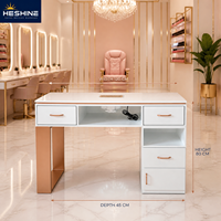 Table de manucure de haute qualité, écologique et durable, pour salon de beauté, avec tiroir de rangement et aspirateur, fabriquée en Europe