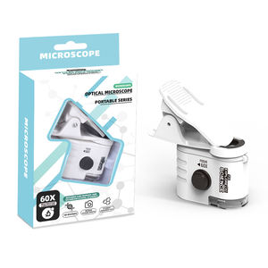 어린이 학생용 60x 미니 포켓 손 현미경 휴대용 LED 조명 과학 교육용 광학 현미경 - Product Image 1