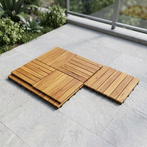Modern Multilayer Engineered WPC Decking Tiles <b>Square</b> Interlocking Smooth Click Waterproof Outdoor Flooring Dual Lock Edge 5 - Product Image 1