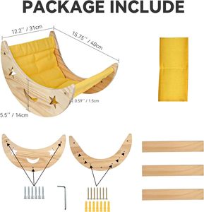 Nachhaltige Massivholz Moon Cat Hängematten Wand halter und Lebensraum für Katzen für Wand betten - Product Image 3