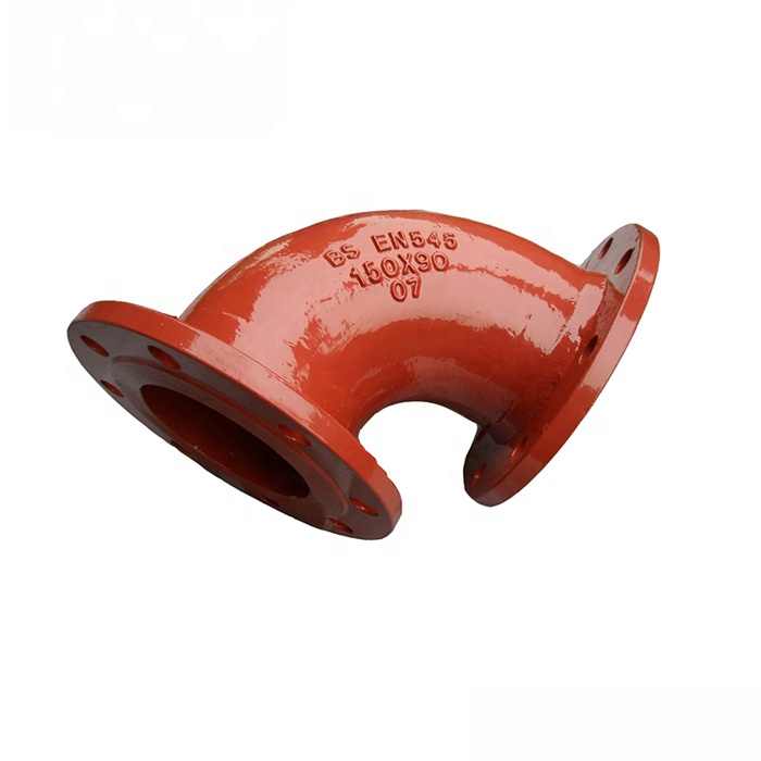 ISO2531 DN350 PN10 Ductile Cast Iron DCI Pipe Fitting 90 Degree Bend