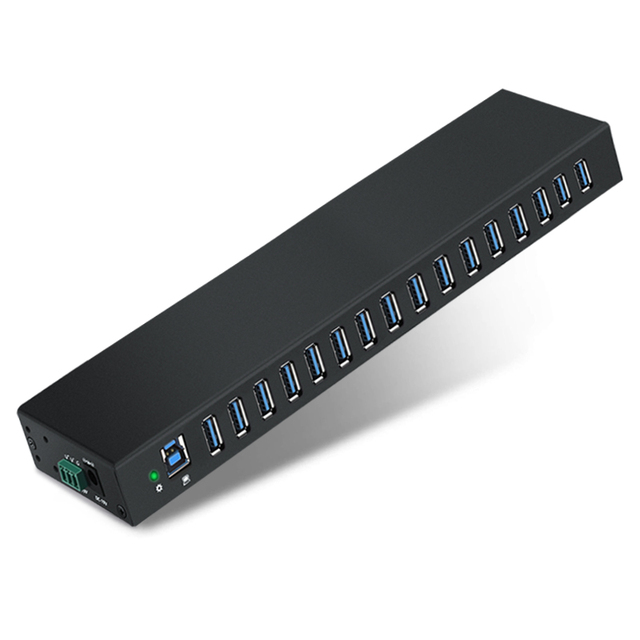 16 Port USB 3.0 Hub Metal Industrial-Grade Charging Station PD 30W Multi-Device Business Use Multi-Voltage