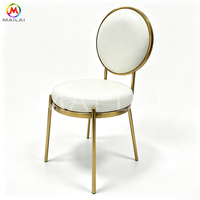 Chaise de banquet moderne de luxe en acier inoxydable doré, idéale pour hôtel, restaurant, salle de mariage, location événementielle, salon