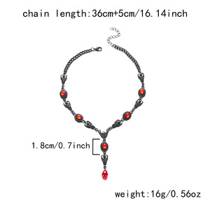 Conjuntos de Joyería de Halloween Populares, Estilo Oscuro, Pendientes de Gotas de Sangre de Diablo, Collar con Colgante de Araña Fantasma, Joyería Gótica para Mujer - Product Image 6