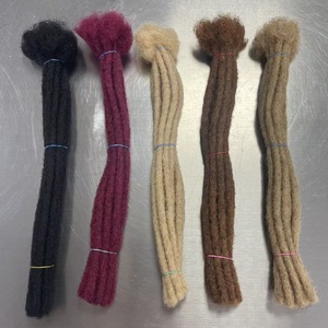 Extensions de dreadlocks bouclées en cheveux humains naturels, faits à la main, couleur afro crépue, pour crochet - Product Image 1