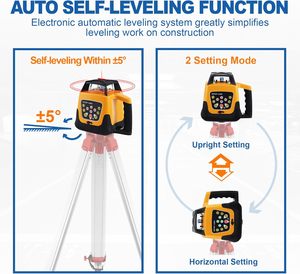 Iglobalbuy Kit de Sistema de Nivelación Automática, Trípode de Topografía con Barra de Aluminio (16.4 pies), Modelo Automático con Haz Rojo CN - Product Image 4