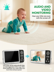 Factory OEM ODM 5 Inch IPS Screen PTZ <b>Smart</b> 2.4GHz Video Baby Monitor 720P <b>Camera</b> with 5000mAh Battery Privacy protection - Product Image 5