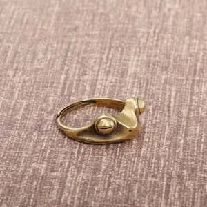 Anello Creativo con Rana Dorata in Stile <span class=keywords><strong>Etnico</strong></span>, Replica in Bronzo, Portafortuna Personalizzato - Product Image 1
