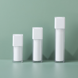 15ML 30ML 50ML Kunststoff-Lotion-Creme-Sonnenschutzcreme-Flasche mit Doppeldeckel, <span class=keywords><strong>Airless</strong></span>-Pumpe, Drehverschluss, Auslaufsichere Reise-Hautpflegeverpackung - Product Image 2