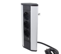 Enchufe para mesa de Conferencias 2 Schuko EU Enchufes tira de enchufe con 2 USB 250V 16A Toma de corriente de esquina de mesa