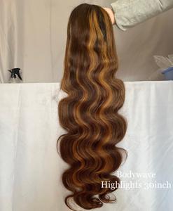 Perruque frontale sans colle 13x4 HD transparente en dentelle, cheveux vierges bouclés, ondulations profondes, pour mèches - Product Image 1