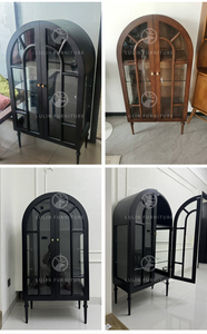 Mueble de Exhibición para Sala de Estar, Estilo Retro Francés Canadiense, Madera Maciza Ecológica, <span class=keywords><strong>con</strong></span> Puerta de Vidrio, para Espacios Pequeños, Personalizable - Product Image 5