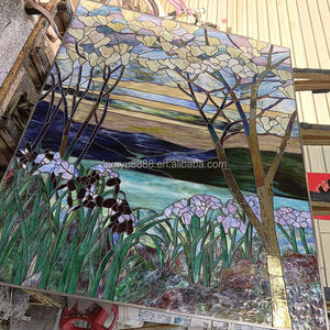 Panneau de fenêtre en vitrail classique personnalisé, fait main en Chine, motif paon, double vitrage, pour mur rideau - Product Image 4