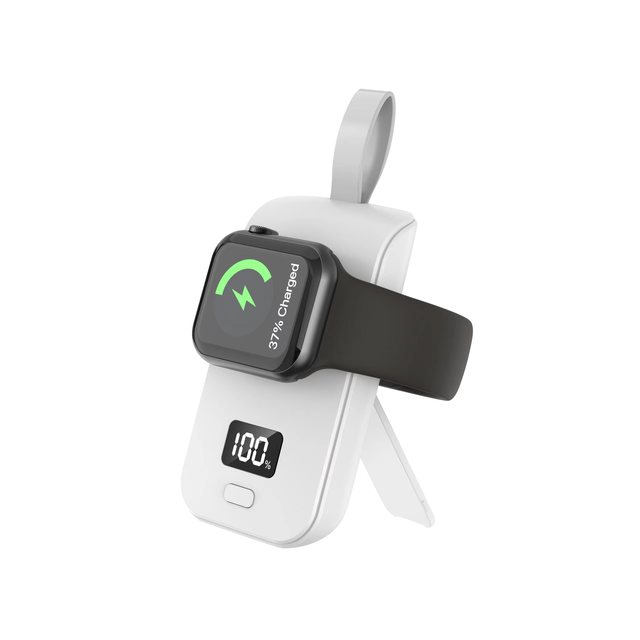 2000mAh MINI Portable Smart Watch Magnetic Wireless Charger Power Bank with Lanyard Type-C 5V/1A for IWatch