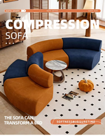 Ensemble de canapés modulaires de luxe modernes avec rembourrage en éponge et revêtement en tissu, design compressé pour appartements, hôtels et salons - Garantie 1 an