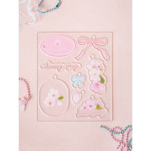 Portachiavi in metallo con Logo personalizzato in tempo reale fiore di ciliegio Design a molla in metallo - Product Image 1