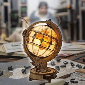 Contactez-nous pour recevoir une réduction - ST003 Globe Lumineux <span class=keywords><strong>en</strong></span> <span class=keywords><strong>Bois</strong></span> à Assembler Soi-même - Puzzles <span class=keywords><strong>3D</strong></span> 4 Étoiles pour Adultes - Product Image 2