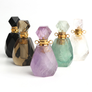 Bouteilles d'huile essentielle en améthyste naturelle, pendentifs en cristal pour parfum - Product Image 6