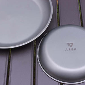 Plateau de pique-nique de style occidental portable rond en titane pur pour le camping en plein air - Product Image 2