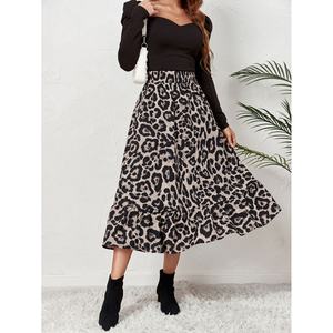 Jupe longue décontractée pour femme, taille haute, imprimé léopard, coupe ample, style bustier, qualité supérieure, personnalisable OEM, vente en gros - Product Image 4