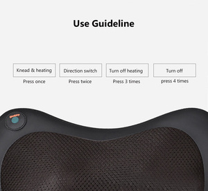 Almohada de masaje Shiatsu eléctrica para el cuello y la espalda, cojín de calor para el hogar y el coche, envío directo de fábrica - Product Image 3