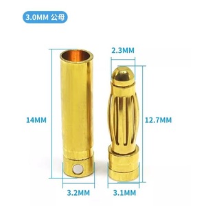 Conector macho-hembra tipo banana de latón de 4,0 mm para motor ESC de aeromodelismo - Product Image 3