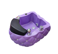 Fauteuil de pédicure portable de luxe en verre avec massage, sans plomberie, baignoire en acrylique, pompe à eau et lampe de surf