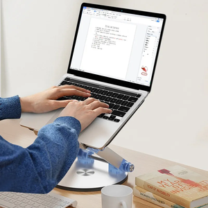 Support d'ordinateur <span class=keywords><strong>portable</strong></span> en aluminium rotatif réglable à 360 ° pour tablette Macbook Air Xiaomi Dell HP Lenovo <span class=keywords><strong>PC</strong></span> - Product Image 4