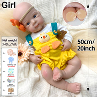 Poupée Reborn réaliste en silicone Bettie de 20 pouces, douce et câline, détails peints à la main, corps lesté réaliste, cadeau pour collectionneurs