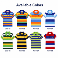 Polo rayé coloré pour enfants, haut d'été respirant en coton pour tout-petits garçons, vêtements personnalisés OEM sous marque privée