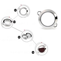 Gelang liontin kaca mengambang Living Memory dengan penutup sekrup polos baja tahan karat 20 mm