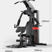 Station multifonctionnelle premium pour 3 personnes, équipement de gym commercial et domestique réglable, machine tout-en-un pour l'entraînement musculaire