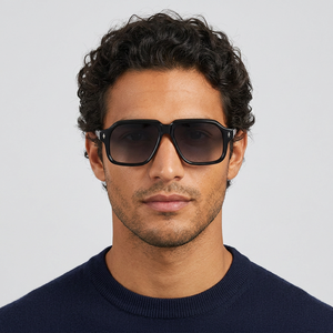 Men's Rectangle <b>Sunglasses</b> Full Rim <b>Gradient</b> Lenses 100% UV Protection Sun Protection Adult Style - Product Image 1