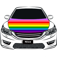 Housse de capot de voiture personnalisée QPOC Gay Rainbow, accessoire polyvalent durable pour les salons automobiles en extérieur et protection anti-poussière de base pour véhicule