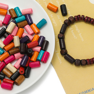 Colorful Wooden Cylindrical Beads Loose Beads For DIY Bracelets Jewelry Making Accessories Wholesale 80-110 Characters - Product Image 4
