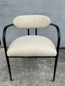 Silla de comedor, fábrica de Vietnam, Marco y patas de acero inoxidable, cubierta de tela para respaldo de asiento, una plaza para comedor - Product Image 2