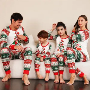 2023 Novo Natal Pijama Roupas Mãe Filha Pai Filho Bebê Combinando Roupas 2 Pcs Terno Família Combinando Natal pijama