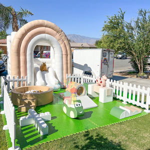 Équipement de terrain de jeux extérieur pour tout-petits, château gonflable pour enfants, <span class=keywords><strong>piscine</strong></span> <span class=keywords><strong>à</strong></span> balles et aire de jeux souple <span class=keywords><strong>beige</strong></span> avec portillon - Product Image 6