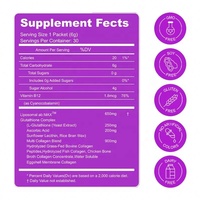 Boisson Détoxifiante au Collagène et L-glutathion pour Éclaircir la Peau, Marque Privée OEM, Vente en Gros