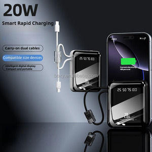 <span class=keywords><strong>Logo</strong></span> personnalisé tout nouveau chargeur mobile 10000mah <span class=keywords><strong>Mini</strong></span> Power Bank, avec écran LED et double câbles intégrés 5000mah Power Bank - Product Image 3