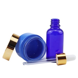 30Ml Nhỏ Rộng Tùy Chỉnh Thực Hiện Cơ Thể Bơ Màu Xanh Chai 1 Oz Mỹ Phẩm Kem Chai Thủy Tinh Và Lọ Với Số Lượng Lớn Với Nắp Kim Loại Nắp Vàng - Product Image 5