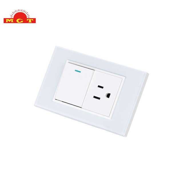 Modern Design Safety Compliance Safety Quick Response White 10A American USA Standard Wall Switch Socket for Home