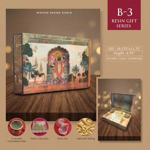 Boîte rectangulaire en bois massif poli fait main, peinture religieuse, art de table, décoration, étui de rangement multifonction 18.375x11.75 - Product Image 3