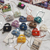 Nouveau Sac Fourre-tout Décontracté de Luxe Tendance pour Femme, Fait Main, à Porter à l'Épaule, Fermeture Ouverte, en Polyester Tricoté au Crochet, DIY, Petite Capacité, Quotidien