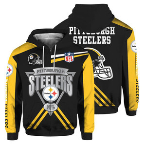 pittsburgh steelers full zip moletom com capuz