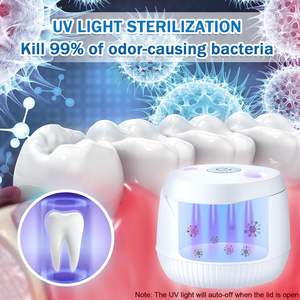 เครื่องยึดฟันปลอมแบบพกพาเครื่องทำความสะอาดเครื่องประดับอัลตราโซนิคอุปกรณ์ทำความสะอาดฟันอัจฉริยะด้วยรังสียูวีที่มีความถี่สูง - Product Image 2